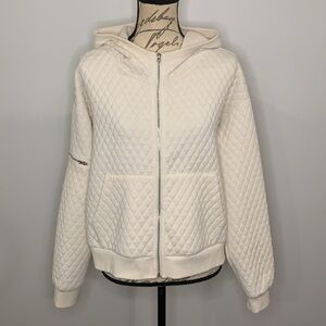 Kendall + Kylie quilted bomber style hooded jacket XL